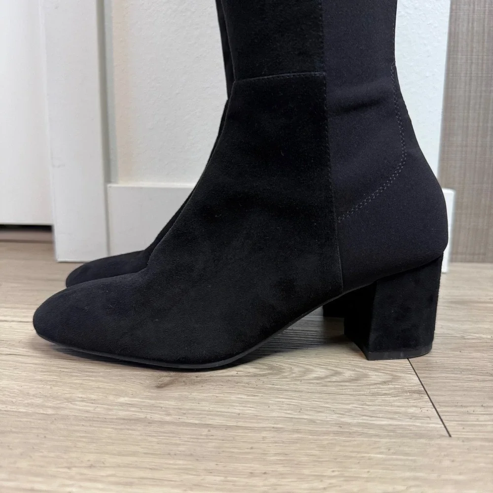 Stuart Weitzman Black Gillian 60 Microstretch Suede Over the Knee Boots Size 6.5